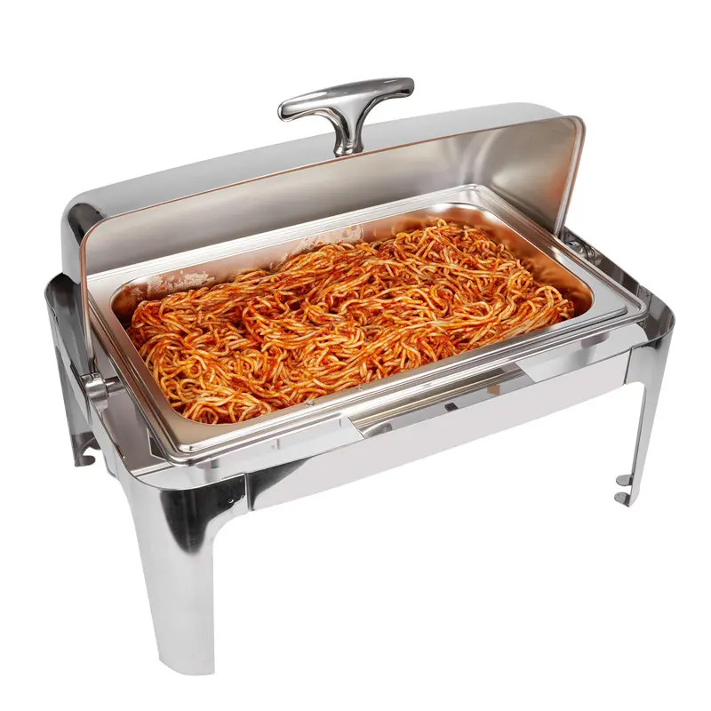 9QT rectangle roll top cover stainless steel buffet chafing dish (3).jpg