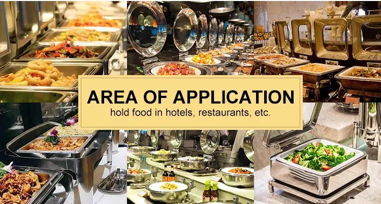 Stainless Steel Buffet Chafing Dish with a 9QT Rectangle Roll - Top Cover (4)