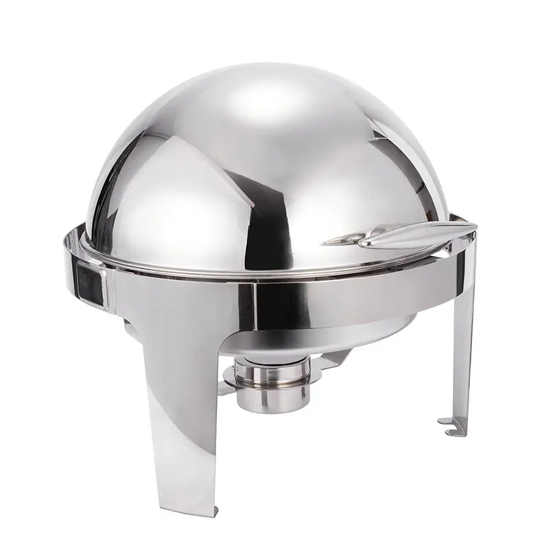 6QT round roll top cover stainless steel hotel buffet chafing dish (2).jpg