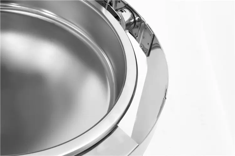 6QT round roll top cover stainless steel hotel buffet chafing dish (3)