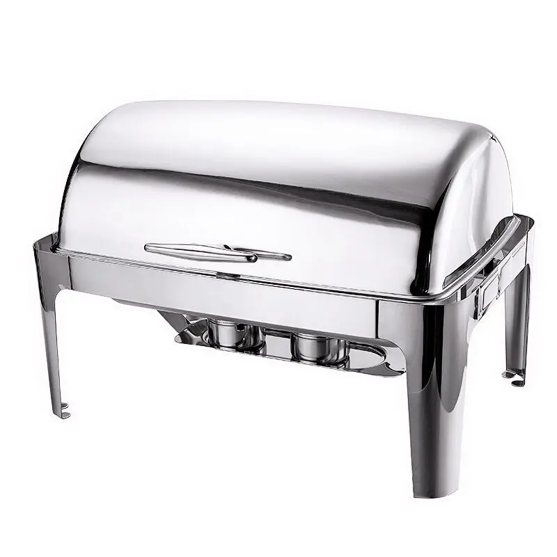 9QT rectangle roll top cover stainless steel buffet chafing dish (1).jpg