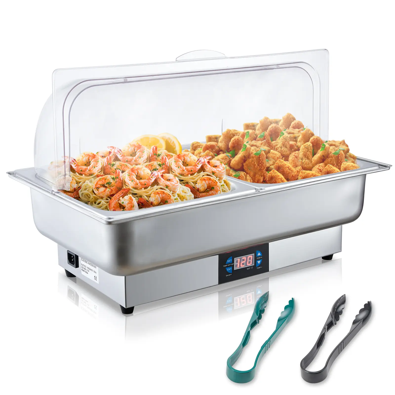 9QT digital constant temperature stainless steel 12 chafing dish (1)