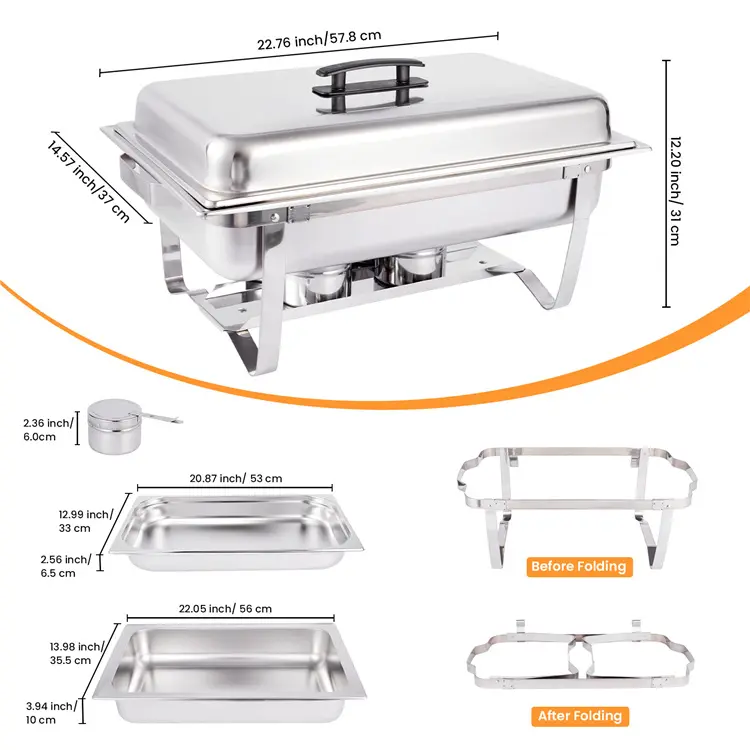 9QT stainless steel hotel buffet chafing dish (5)