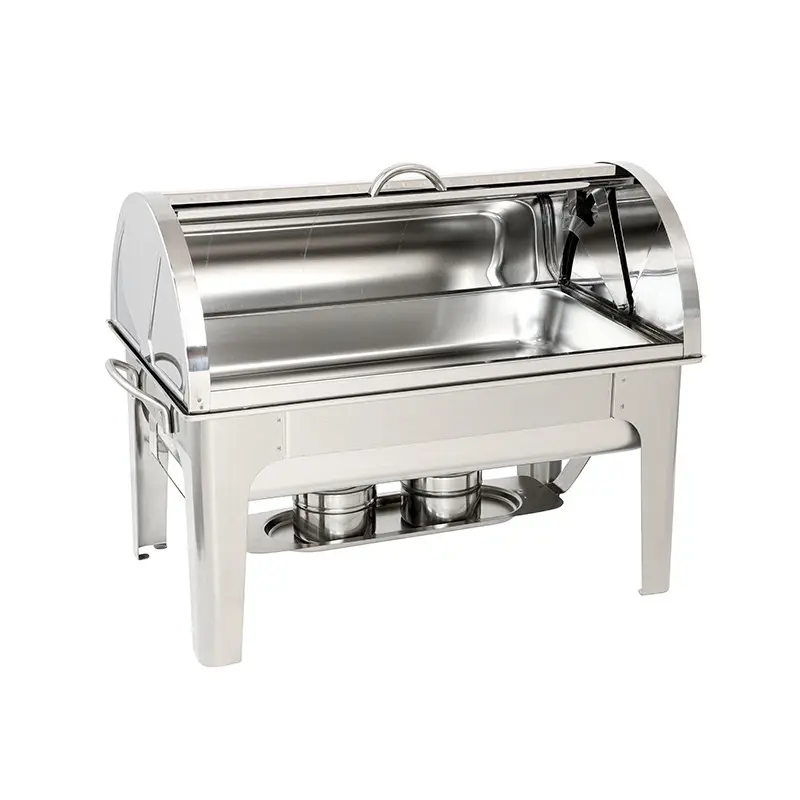 Stainless Steel Buffet Chafing Dish with a 9QT Rectangle Roll - Top Cover (2).jpg