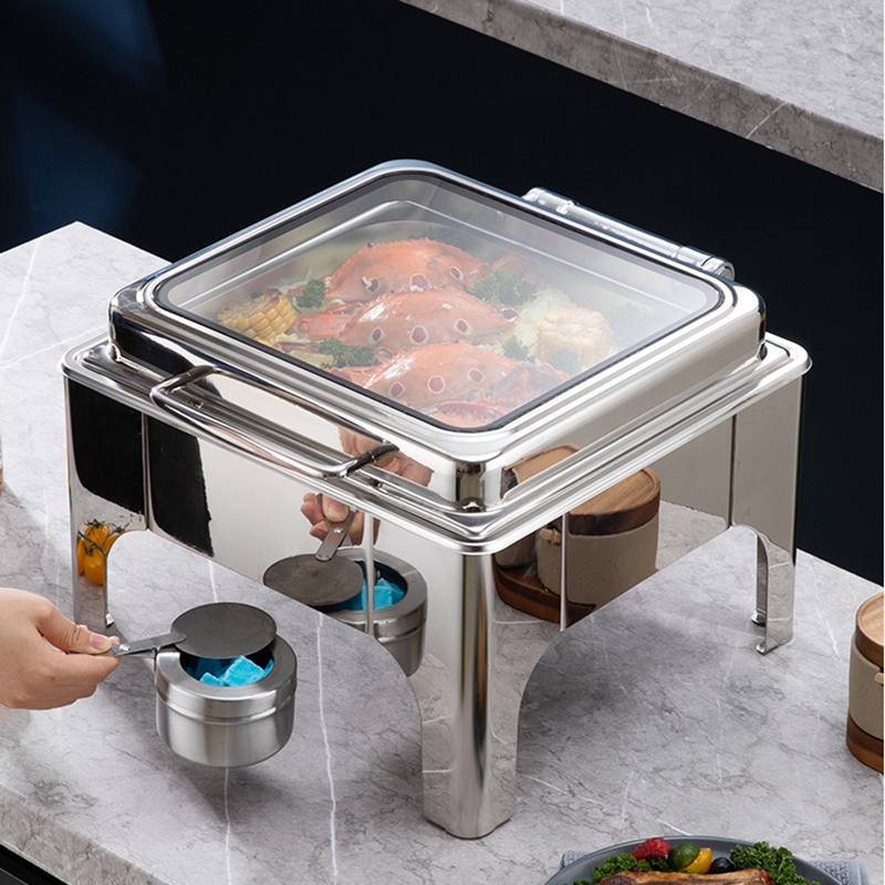 6QT stainless steel visible self-closing chafing dish with with window .jpg